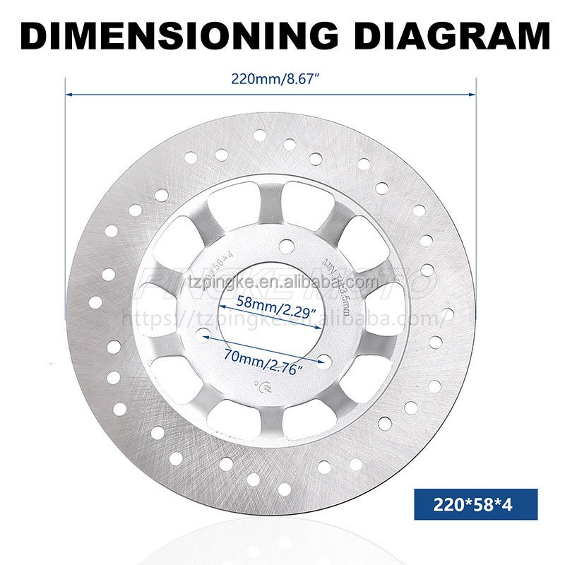 Aluminum Alloy Motorcycle 3-Bolt Pattern Disc Brake Rotor 220MM Front for GY6 Scooter Replacement Brake System,220-58-4MM